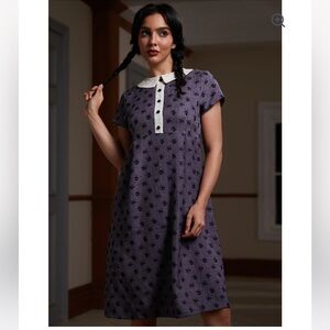 Modcloth Purple and Black Floral Midi Dress 3x NWT Fall Spooky Autumn Witchy